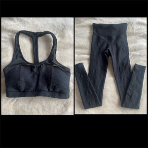 Vimmia Jacquard Geometric Embossed 2 pc Bra + High Rise Leggings Set XXS $170